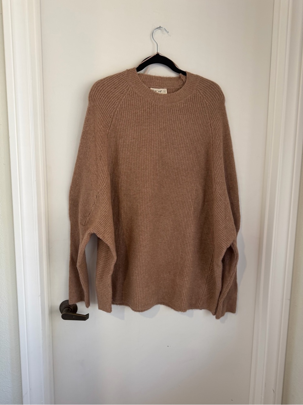 Very J Crewneck Sweater in Camel Brown-NWT Plus Size